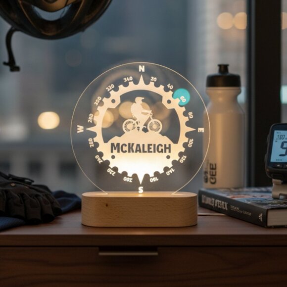 Personalized Cyclist LED Night Light – Fun Decor for Cycling Enthusiasts - Picture 8 of 8
